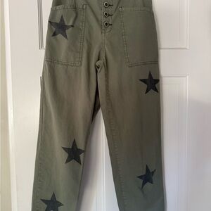 Pistola Olive Side Pocket Pants with Star Design